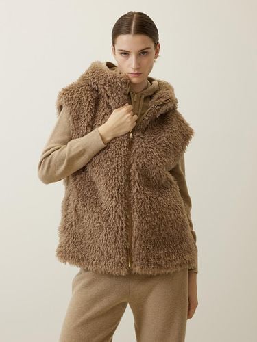 Textured Hooded Vest Brown - Mare di mari - Modalova