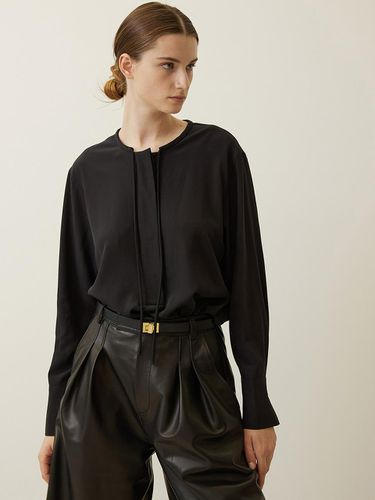 Regular fit Collarless Blouse Black - Mare di mari - Modalova