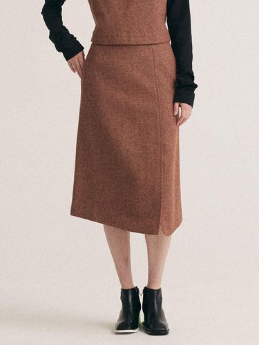 FRONT SLIT HERRINGBONE SKIRT_BP5AWS3211 - BETTERKIND - Modalova