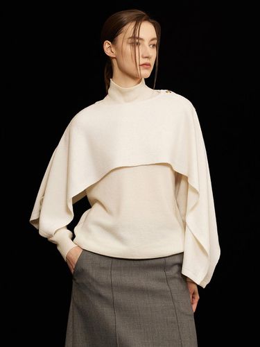 Cashmere Button Detail Cropped Knit Cape - Mare di mari - Modalova