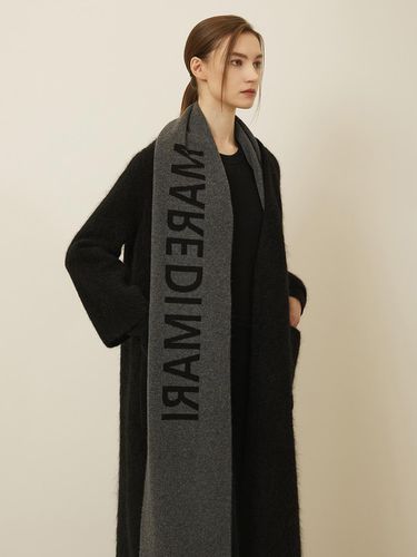 Logo Jacquard Cashmere Muffler Black / Grey - Mare di mari - Modalova