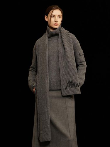 Ribbed Cashmere Muffler Grey - Mare di mari - Modalova