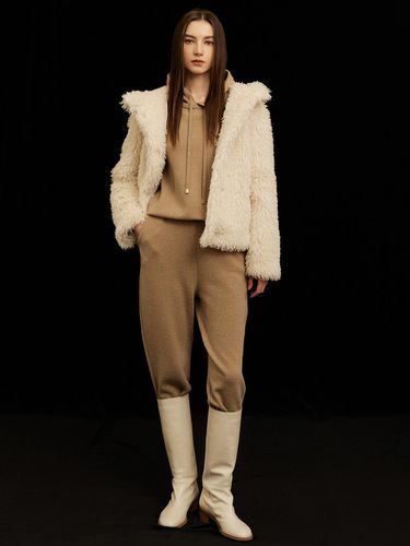 Textured Fur Hooded Jacket - Mare di mari - Modalova