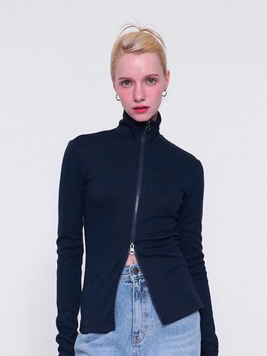 Normniq High Neck 2way Zip-Up_Navy - normniq - Modalova