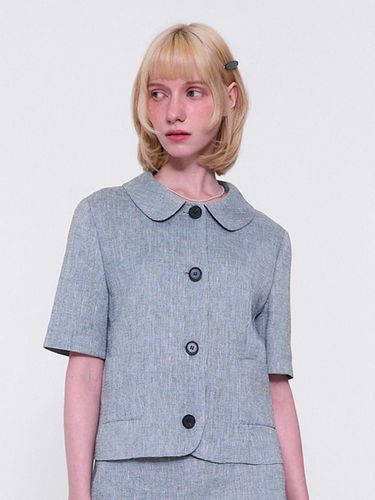 Linen Round Collar Jacket_ - normniq - Modalova