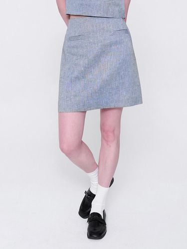 Normniq Linen Mini Skirt_Blue - normniq - Modalova