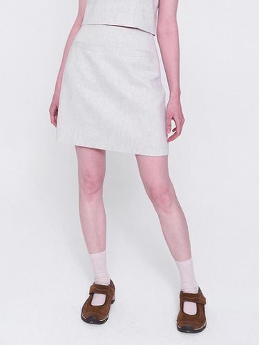 Linen Mini Skirt _Light Beige - normniq - Modalova