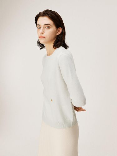 Cashmere] Contrast line round pullover_Pebble - murray allan - Modalova