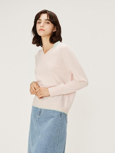 Contrast V-neck Pullover_M43WPU013 LS - murray allan - Modalova