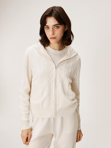 Cable Hooded Zip-up Cardigan_ M43WCD016IV - murray allan - Modalova