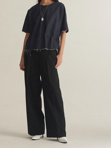 Semi-wide Tuck Pants - Black - BETTERKIND - Modalova