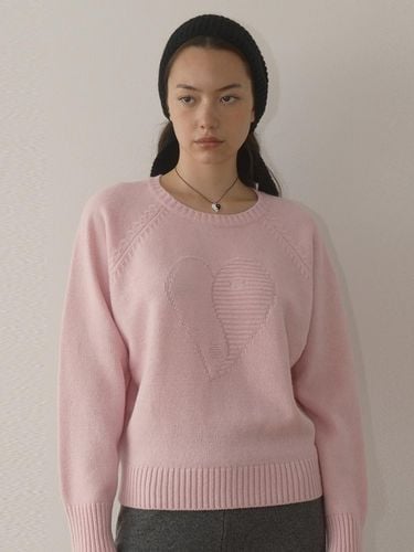 HEART SYMBOL KNIT (PINK) - EcommaE - Modalova