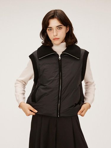 Wide Collar Knit Contrast Down Vest_ - murray allan - Modalova