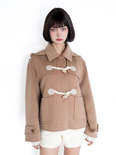 Handmade] Wool Short Hooded Duffle Coat _Beige - normniq - Modalova