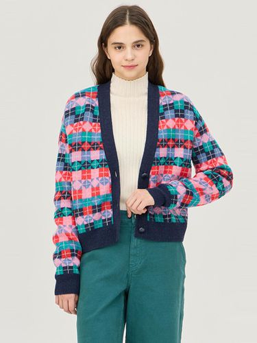 Jacquard Check Knitwear Cardigan_BAKC50461NY - Benetton - Modalova