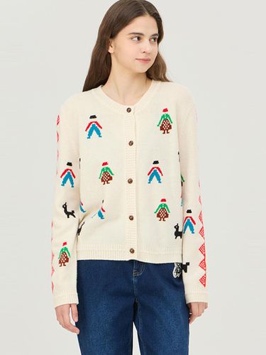 Human Intarsia Knit Cardigan_BAKC67461IV - Benetton - Modalova