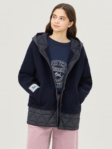 Padded patch hooded knit cardigan_BAKC57461NY - Benetton - Modalova