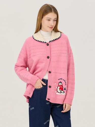 Collar coloring knit cardigan_BAKC58461PK - Benetton - Modalova