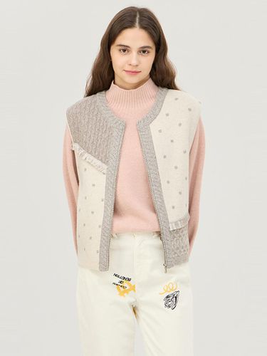 Mix Knitwear Zip-up Vest_BAKV52461IV - Benetton - Modalova