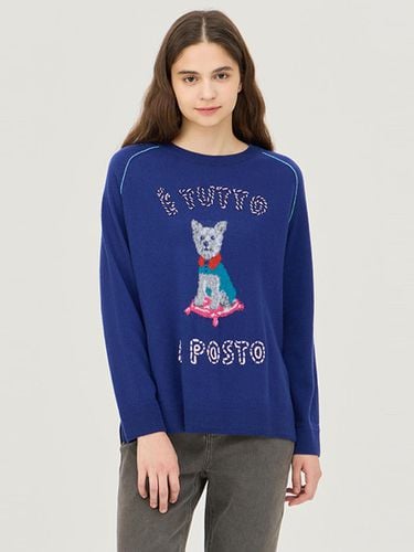 Dog Intarsia Knit_BAKP73461BL - Benetton - Modalova