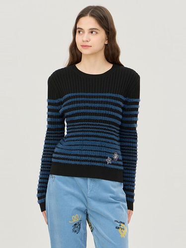 Feather Yarn Stripe Ribbed Knitwear_BAKP65461BK - Benetton - Modalova