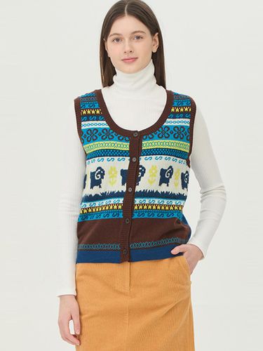 Sheep jacquard knitwear Vest_BAKV50461BR - Benetton - Modalova