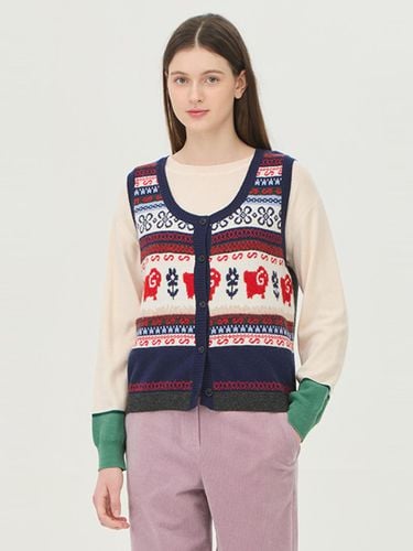 Sheep jacquard knitwear Vest_BAKV50461NY - Benetton - Modalova