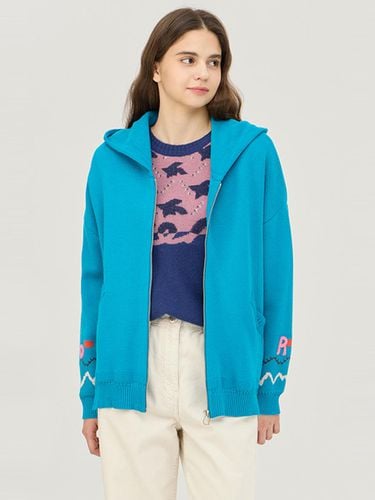 Back Jacquard Hooded Zip-Up Knitwear_BAKC66461TQ - Benetton - Modalova