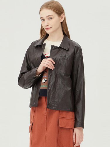 Out Pocket Leather Jacket_BAJP96361BR - Benetton - Modalova