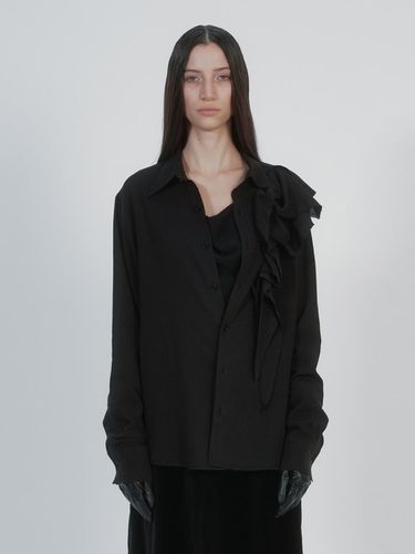 RUFFLE BLOUSE IN BLACK - NOTHINGEVERYTHING - Modalova