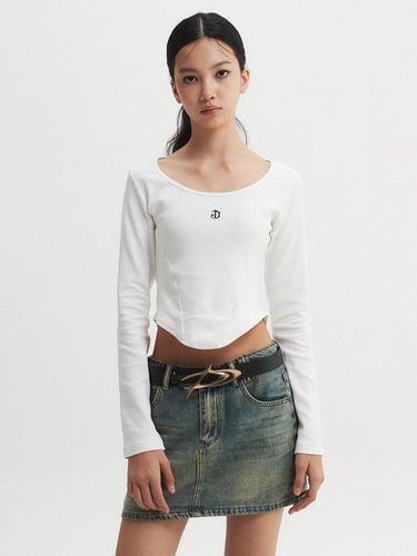 Middle Logo Cropped Long Sleeve Top - DNSR - Modalova