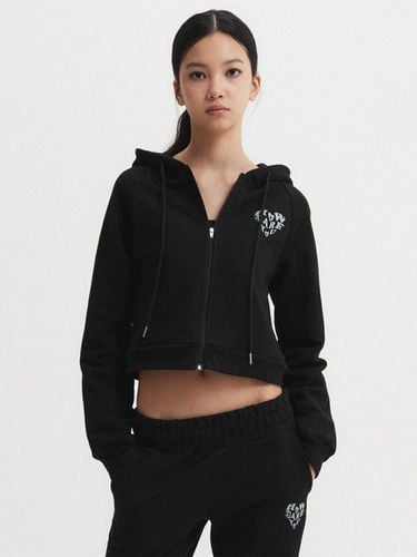 Heart symbol cropped hooded zip-up - DNSR - Modalova