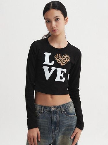 Leopard Long Sleeve Top - Black - DNSR - Modalova