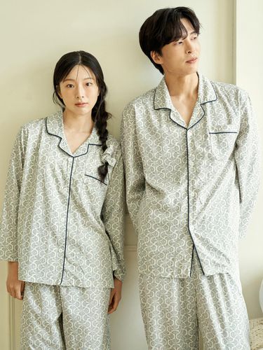 Long-Sleeved Plus Size Couple Pajamas - MAY FLOWER - Modalova