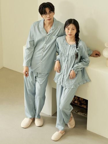 Barley Long-Sleeved Plus Size Couple Pajamas Set - MAY FLOWER - Modalova