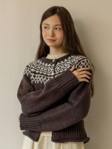 Innocent PATTERN cardigan - Brown - lienlier - Modalova