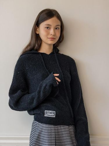 Fluffy Hooded Sweater - Black - lienlier - Modalova