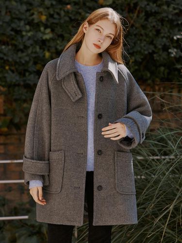 Wool Blend Regular Fit Half Coat (WJ-04) - WAAR - Modalova