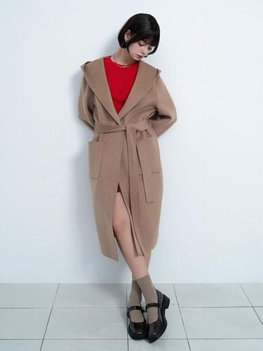 Handmade] Wool Raglan Hooded Coat _Beige - normniq - Modalova