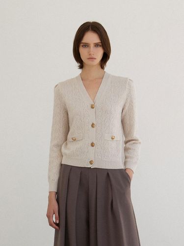 Gold Button Scasi Knit Cardigan Light Beige - Mare di mari - Modalova