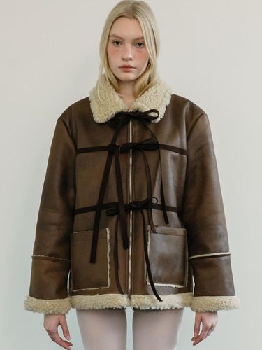 Exclusive] RIBBON POINT SHEARLING JACKET / - MOIFAIRE - Modalova