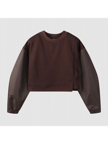 Exclusive] Woven Volume Sleeve Cropped Sweatshirt - comgen - Modalova