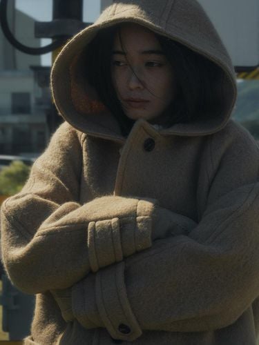 HOODED LONG COAT_BEIGE - SAGEMENT - Modalova