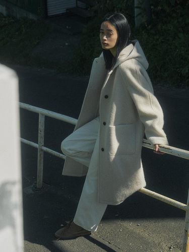 HOODED LONG COAT_Light Beige - SAGEMENT - Modalova