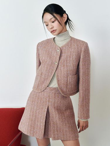 Round neck boucle tweed jacket AQ4WJA60 - LAP - Modalova