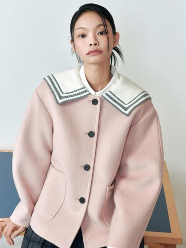 Detachable Knitwear Collar Volume Sleeve Coat AQ4W - LAP - Modalova