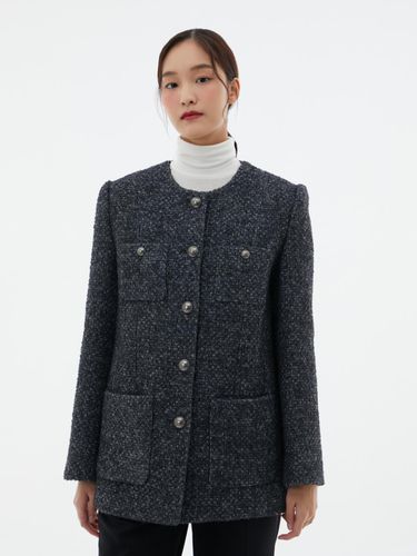 Hip length round neck tweed jacket AP4WJA66 - LAP - Modalova