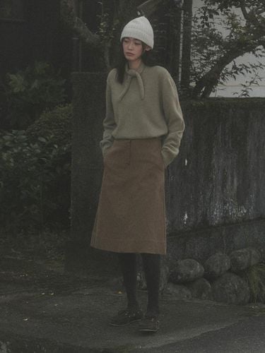 BLANC BUCKLE SKIRT_KHAKI - SAGEMENT - Modalova