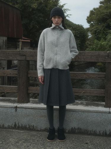 NUTTY WOOL PLEATS MIDI SKIRT_GRAY - SAGEMENT - Modalova