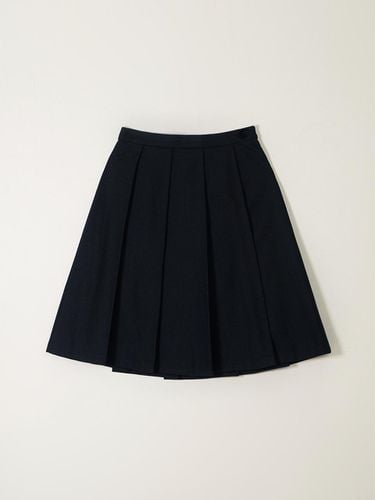 NUTTY WOOL PLEATS MIDI SKIRT_NAVY - SAGEMENT - Modalova